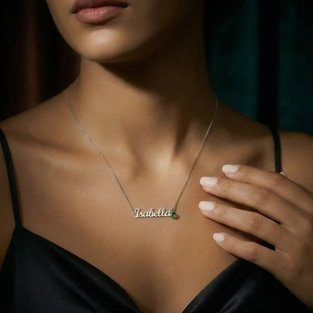 Collier Prénom et Pierre de Naissance