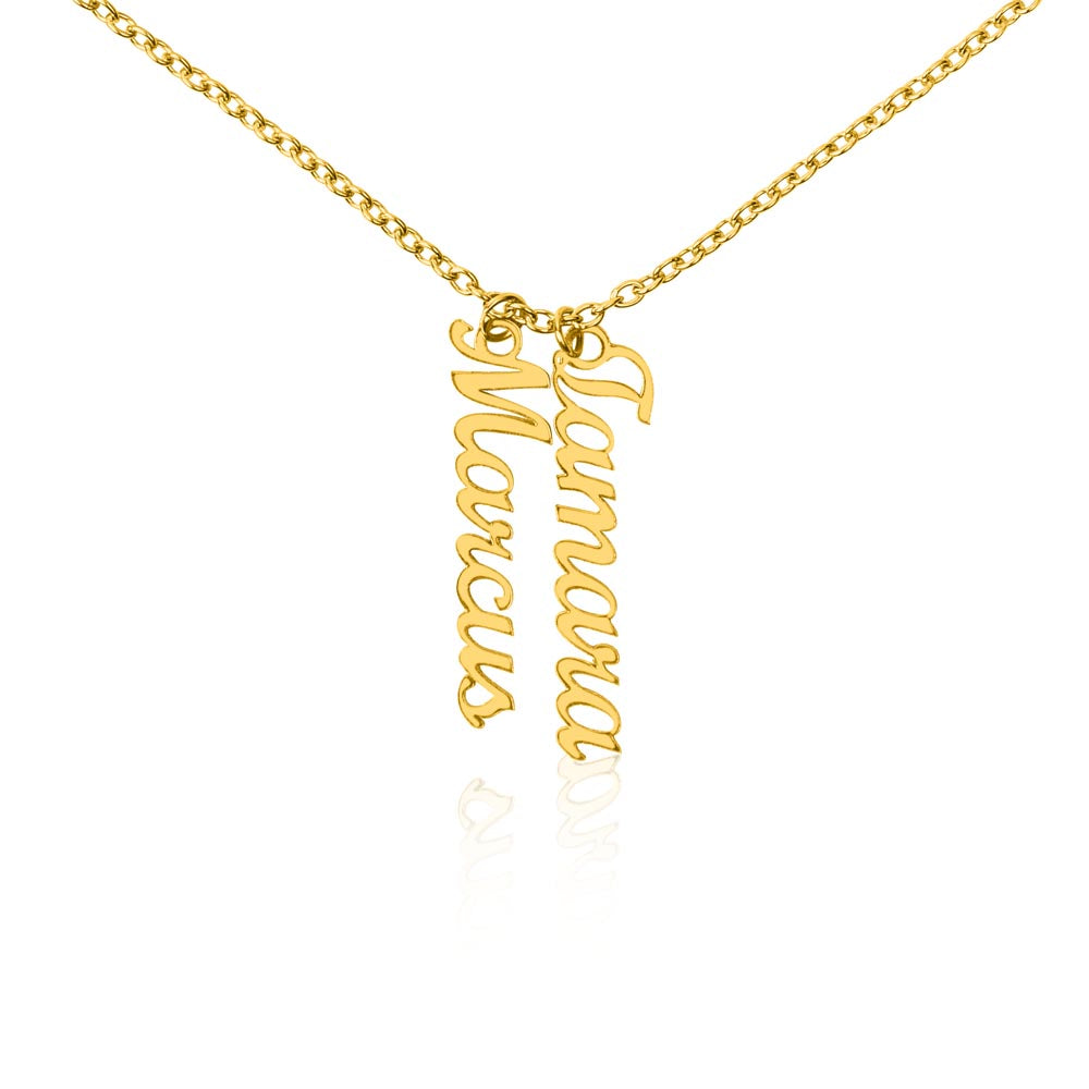 Collier Prénom Verticale - Jusqu'à 4 Prénoms