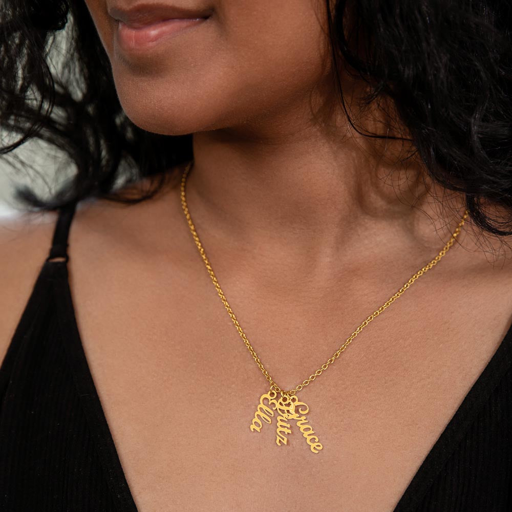 Collier Prénom Verticale - Jusqu'à 4 Prénoms